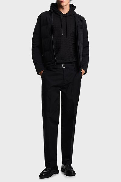 Emporio Armani Jacquard Cotton Regular Fit Hooded Sweat Men's Sweat Em003424 Af13700 Fc230