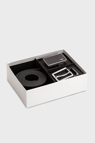 Emporio Armani Genuine Leather Double Sided Belt with Logo Men's Belt Y4S225 Ymb4E 88001