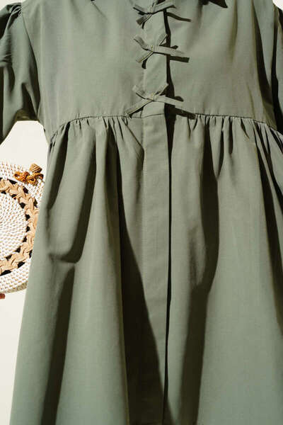 MODA Balloon Sleeve Bow Tie Detail Shirt