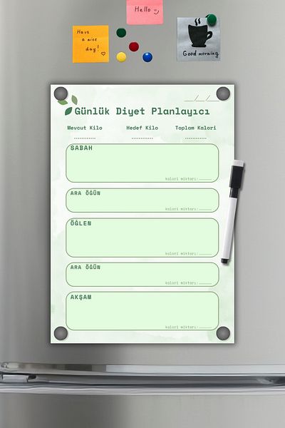 Metranya Diet Planner, Diet Tracker, Magnetic Refrigerator Daily Tracking Chart with Magnet