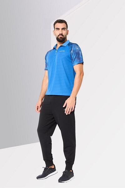 Calvin Klein Men Sportswear Fit Short Sleeve Tennis Polo Shirt, Blue