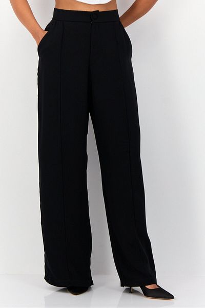Don't Call Me Jennyfer Women Regular Fit Soild Wide Leg Pants, Black