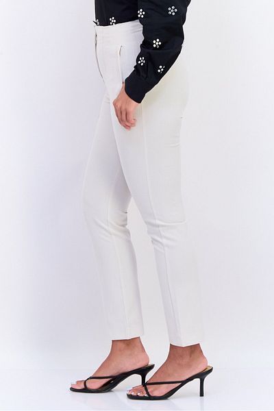 Don't Call Me Jennyfer Women Regular Fit Solid Skinny Leg Pants, Cream