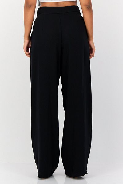 Don't Call Me Jennyfer Women Regular Fit Soild Wide Leg Pants, Black