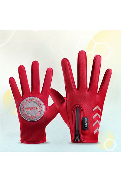Choice M Red Children's Gloves Warm Cycling Winter Autumn Waterproof Kids Reflect Light Non-Slip Ski Fleece