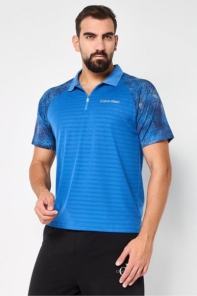 Calvin Klein Men Sportswear Fit Short Sleeve Tennis Polo Shirt, Blue