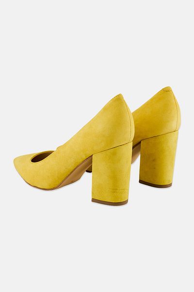 Nine West Women Cara Suede Slip On Pumps, Yellow