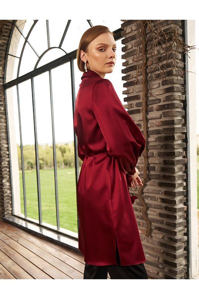 Kayra Stylish Tunic Cherry with Flower Detail