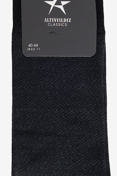 ALTINYILDIZ CLASSICS Men's Black-Grey Patterned Single Socks
