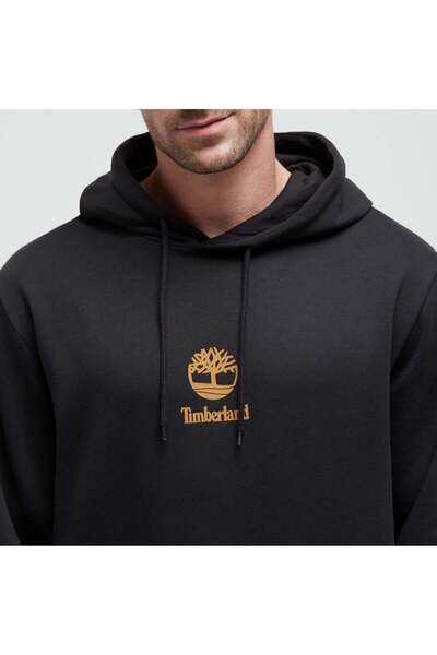 Timberland Εκτύπωση Stack Logo (bb) Ανδρικό μαύρο φούτερ με κουκούλα Tb0a6wza0011