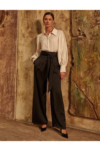 Kayra Pleated Stylish Tunic Ecru