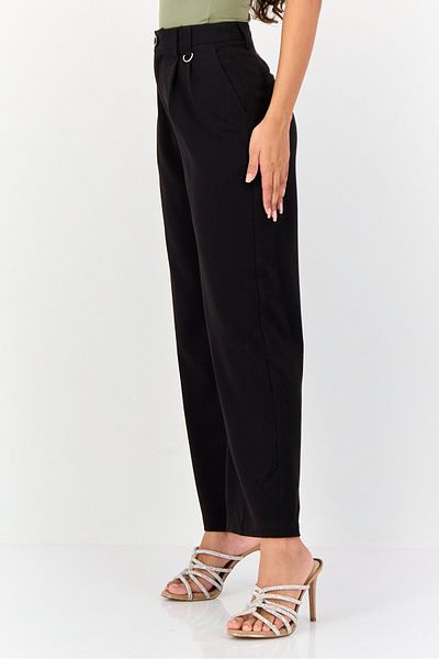 Don't Call Me Jennyfer Women High Rise Solid Wide Leg Pants, Black