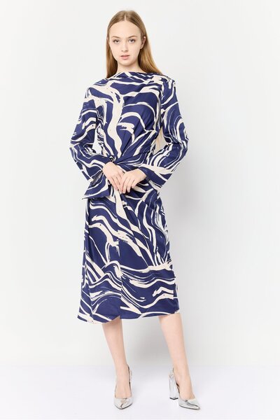 Donna Morgan Women All Over Print Casual Midi Dress, Multicolor