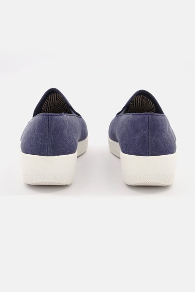 Fitflop Women Super Skate Closed Toe Slip On Casual Shoes, Navy/White