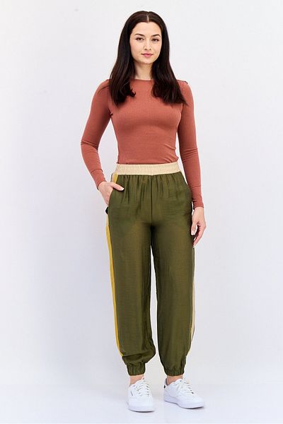 Koton Women Regular Fit Plain Jogger Pants, Olive