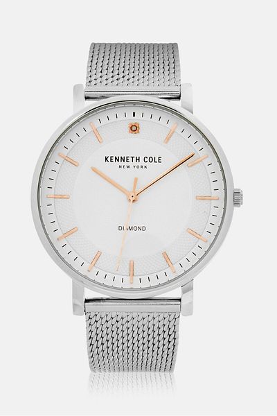 Kenneth Cole Men KCWGG2652561 Analog Interchangeable Strap Watch 43 mm, Silver