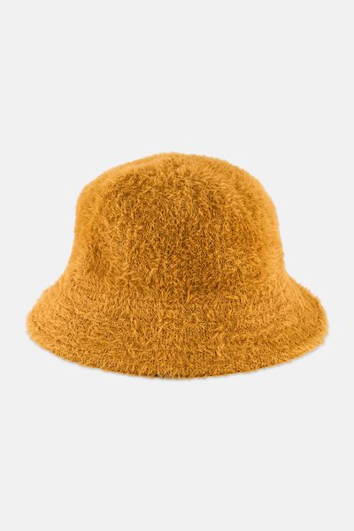 Monki Women Textured Bucket Hat, Brown