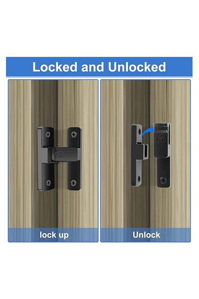 COOYA Door Lock,90 Heavy Duty Flip, Zinc Alloy, Anti-pry Design, Luminous Mode, Matte Finish, Black