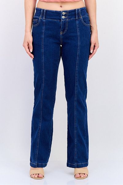 Don't Call Me Jennyfer Women Bootcut Fit Washed Stretchable Denim, Blue