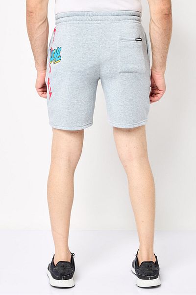 Members Only Men Regular Fit 7,5 Inseam Graphic Print Fleece Shorts, Heather Grey