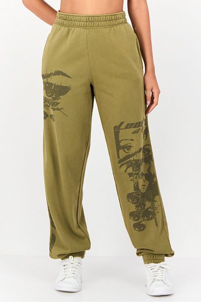 Don't Call Me Jennyfer Women Regular Fit Graphic Print Jogger Pants, Khaki