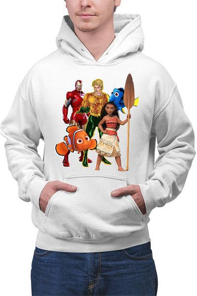 OEM Men's Hoodie Aquaman Ocean Moana Nemo Ironman Find Peace