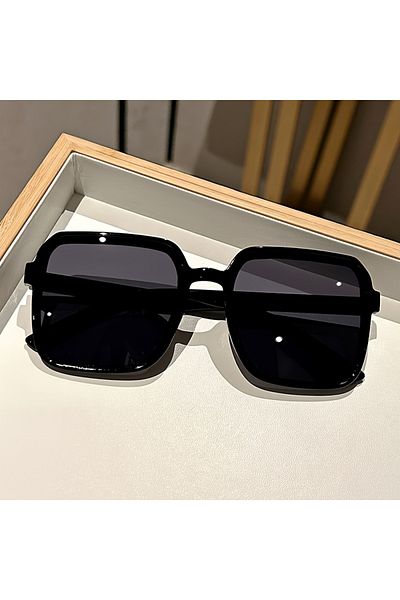 Choice Black Extra Large Fashionable Fashion Sunglasses for Women with Square Plastic Decorative Glasses fo