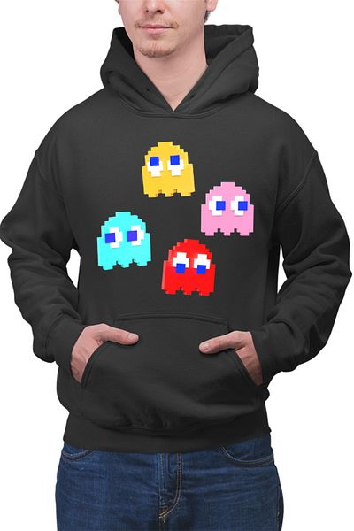 OEM Hanorac Barbati Pac Man Little Ghost Blinky Pinky Achievment Goal
