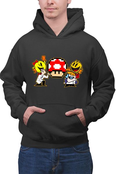OEM Men's Hoodie Pac Man Mushroom Mario Woman Dexter Powerpuff Girls