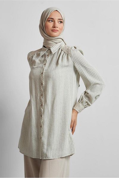 Alvina Striped Linen Tunic 45657