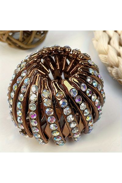 Choice Colour 04 1pc Fashion Shiny Rhinestone Hair Clip Creative Ponytail Hair Grab Headband for Daily Part