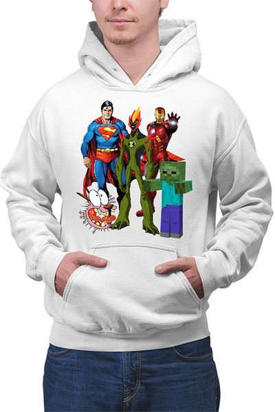 OEM Men's Hoodie Superman Minecraft Zombie Courage Ironman Ben10