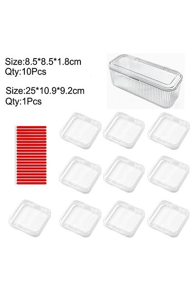 Choice N-108 85MM 10Pcs Transparent Acrylic Nail Storage Box Dust-Proof Travel Organizer for Salon False Na