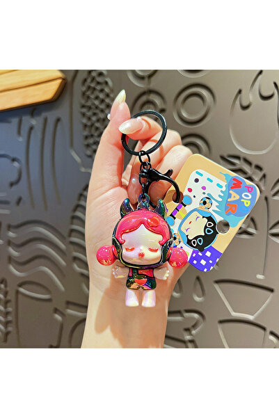 Choice1 سلسلة مفاتيح فتاة أحلام شيطانية مطلية بالكهرباء على شكل شخصية كرتونية لطيفة لامعة