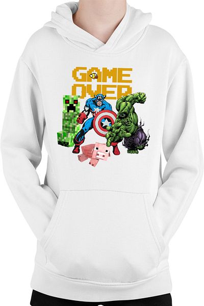 OEM Kids Hoodie Captain America Minecraft Creeper Comic Book