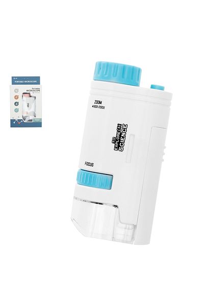 Choice 60x-200x blue 60-200x Pocket Microscope Electric Mini Microscope with LED Light High Definition Chil