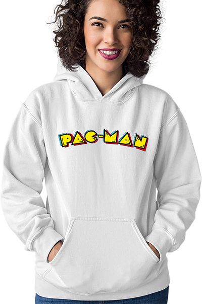 OEM Women's Hoodie Pac Man Game Minimalist Isometric