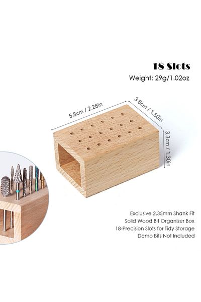 Choice 18 slots 18/61/81 Slots Polishing Head Storage Wood Nail Drill Bit Organizer Tray Milling Cutter Hol