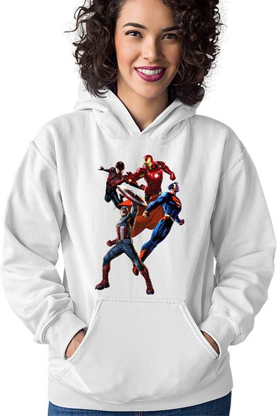 OEM Women's Hoodie Captain America Shield Venom Superman Ironman