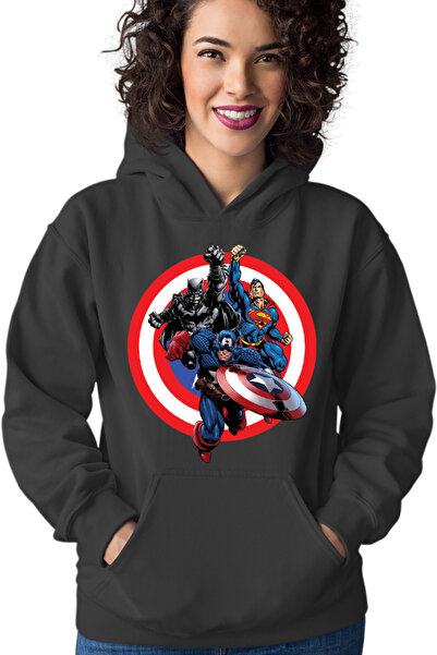OEM Women's Hoodie Captain America Superman Batman Fight Around World