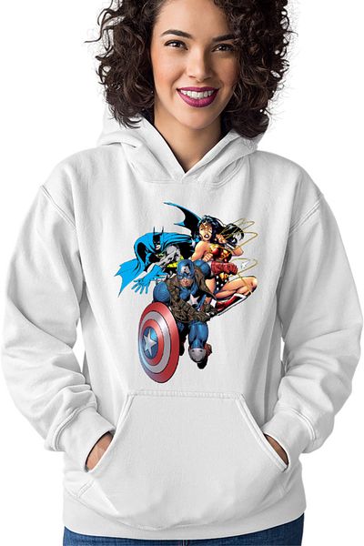 OEM Women's Hoodie Captain America Wonder Woman Batman Batmobile