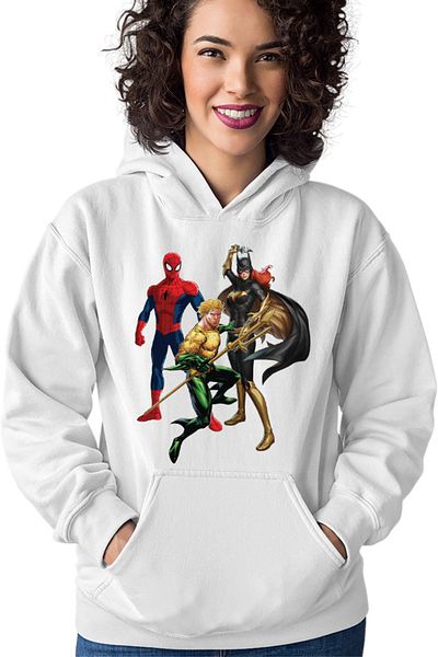 OEM Women's Hoodie Aquaman Batwoman Spiderman Superhero Trident