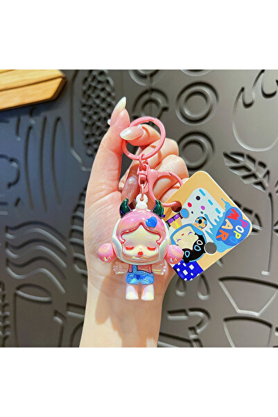 Choice3 سلسلة مفاتيح فتاة أحلام شيطانية مطلية بالكهرباء على شكل شخصية كرتونية جذابة لامعة