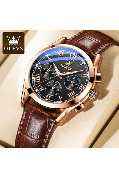 Choice Yes Rose Black OLEVS 2871 Top Brand Men's Quartz Watch Noctilucent Business Waterproof Luxury Watch