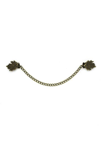 Choice 02 Vintage Flower Chain Cardigan Clip Retro Tassel Buckles Cloak Shirt Collar Brooch Pin for Men Wom