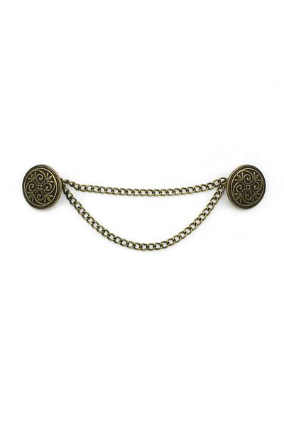 Choice 04 Vintage Flower Chain Cardigan Clip Retro Tassel Buckles Cloak Shirt Collar Brooch Pin for Men Wom