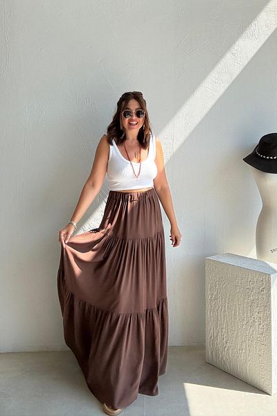 ELVAN TOLON Brown Maxi Skirt