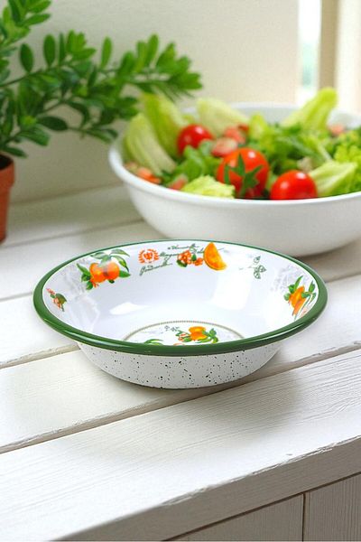 İnci Emaye 24 cm Enameled Bowl, Pit Plate, Salad Plate, Chips Plate