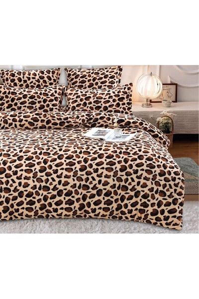 OEM Lenjerie de pat, cocolino, dublu, 6 piese, 200 x 230cm, imprimeu animal print, multicolor