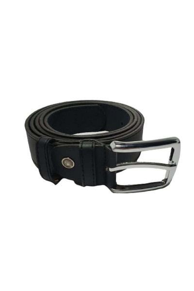 OEM Men's Belt Leather, Black with Straight Buckle, Model XXL, 3.5 cm Width, M4